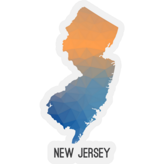 New Jersey Map In Geometric Style Sticker