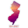 New Jersey Map In Pink Geometric Sticker