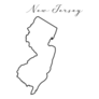 New Jersey Map Lettering Sticker
