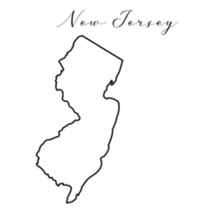 New Jersey Map Lettering Sticker
