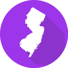 New Jersey Map On Purple Sticker