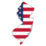 New Jersey Map US Flag Sticker