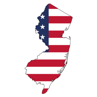 New Jersey Map US Flag Sticker