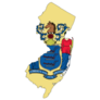 New Jersey Map With The Flag Inside Sticker