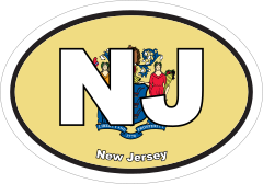 New Jersey Nj State Flag Oval Sticker