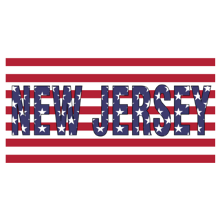 New Jersey On Usa Flag Sticker