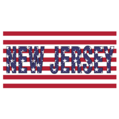 New Jersey On Usa Flag Sticker