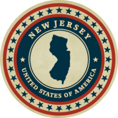 New Jersey USA Illustration Sticker