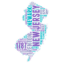 New Jersey Usa State Map Word Sticker