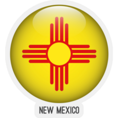New Mexico Flag In Circle Shape Sticker
