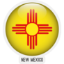 New Mexico Flag In Circle Shape Sticker