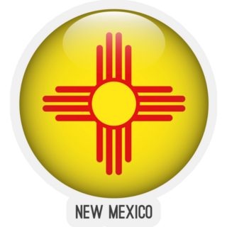 New Mexico Flag In Circle Shape Sticker