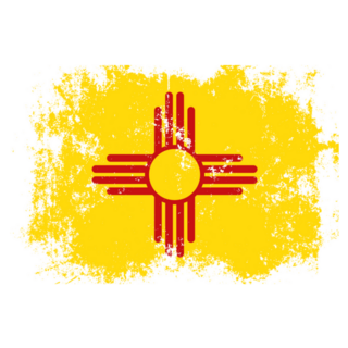 New Mexico Grunge Scratch. Old Style State Flag Sticker