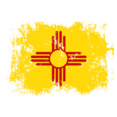 New Mexico Grunge Scratch. Old Style State Flag Sticker