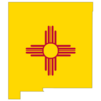 New Mexico Map With The Flag Sticker