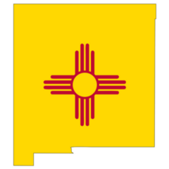New Mexico Map With The Flag Sticker