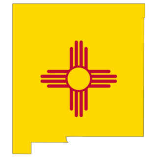 New Mexico Map With The Flag Sticker