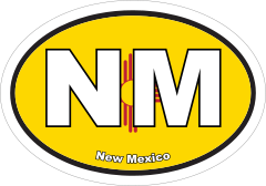 New Mexico Nm State Flag Oval Sticker