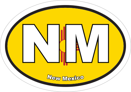 New Mexico Nm State Flag Oval Sticker