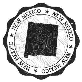 New Mexico Outdoor Stamp With Topographic Isolines Sticker