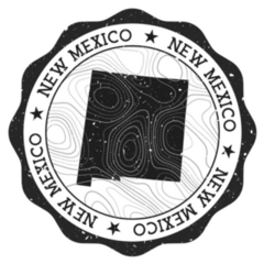New Mexico Outdoor Stamp With Topographic Isolines Sticker