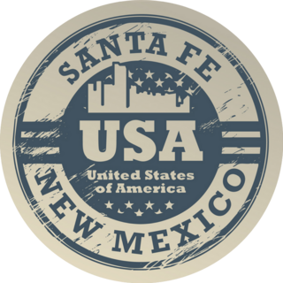 New Mexico, Santa Fe Rustic Sticker