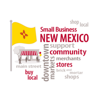 New Mexico Small Business, Gold With Red Zia Sticker