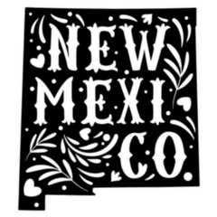 New Mexico State Map With Doodle Decorative Sticker