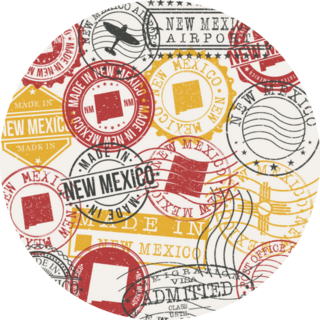 New Mexico, Usa Set Of Stamps Travel Sticker