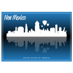 New Mexico, Usa Skyline On Parliament Blue Sticker