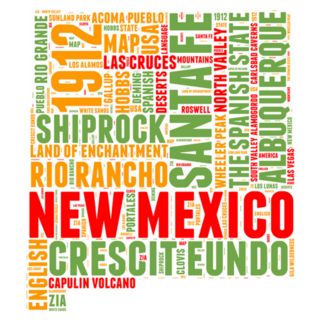New Mexico Usa State Map Word Sticker
