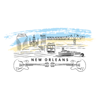 New Orleans Skyline Illustration Sticker