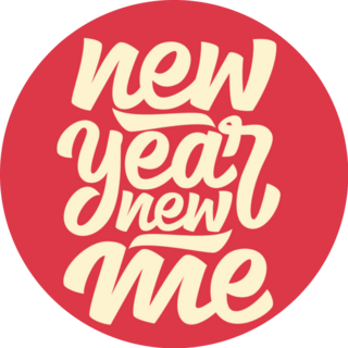 New Year New Me Bold Red Sticker 