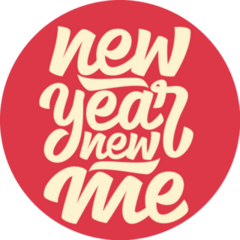 New Year New Me Bold Red Sticker 