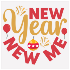 New Year New Me Happy New Year Ornament Sticker 