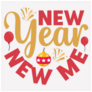 New Year New Me Happy New Year Ornament Sticker 