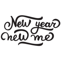 New Year New Me - Holiday Lettering Sticker