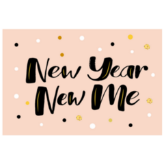 New Year New Me Pink Text And Circles Sticker 