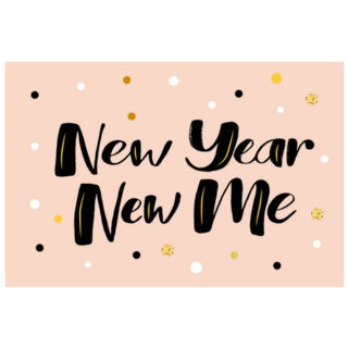 New Year New Me Pink Text And Circles Sticker 