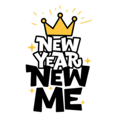 New Year New Me With Crown Sticker 