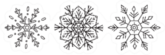 New Year Set Of Three Beautiful Snowflakes Sticker