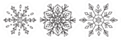 New Year Set Of Three Beautiful Snowflakes Sticker