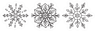 New Year Set Of Three Beautiful Snowflakes Sticker