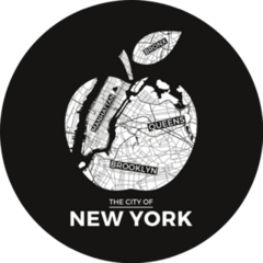 New York Big Apple City Map Sticker