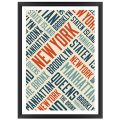 New York Boroughs Words Cloud Poster Sticker