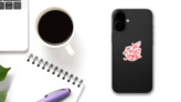 New York Brush Lettering Apple Sticker on a Phone (New) example
