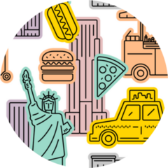 New York City Colorful Seamless Pattern Sticker