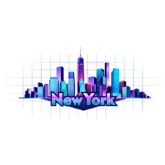 New York City Neon Illustration Sticker