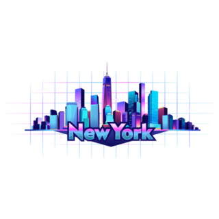 New York City Neon Illustration Sticker