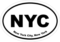 New York City, New York Oval Stickers